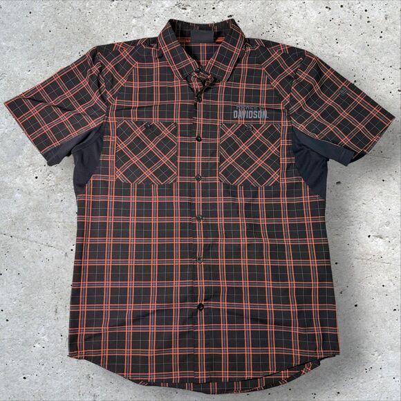 Harley-Davidson Other - Harley-Davidson Genuine Motor Clothes Performance Plaid Shirt Men’s Size Large